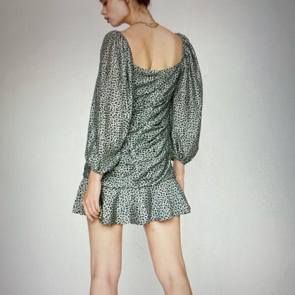 Caballero Elena Dress Animal Dot Ruffled Dress Size Small - Picture 3 of 14